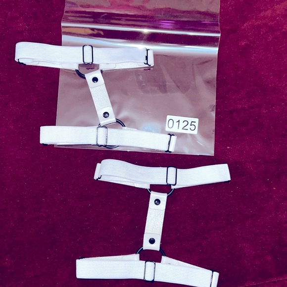 EUC White Leather Leg garters - Picture 4 of 6